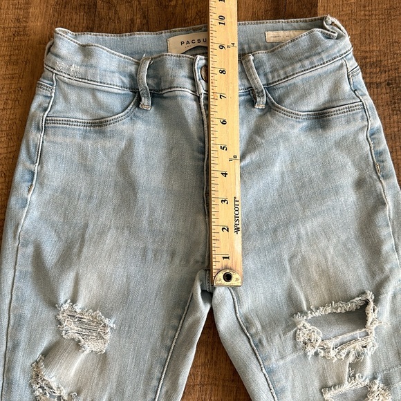 Pacsun Perfect Fit Distressed Mid Rise Skinny super stretch Jean Jeggings sz. 24 - Picture 5 of 11